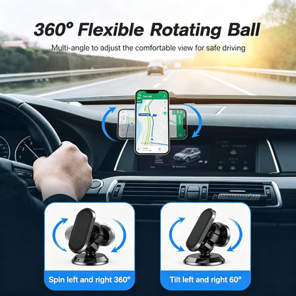 2 Pcs Magnetic Phone Holder for Car -360 Rotation,Compatible with All Cell Phone