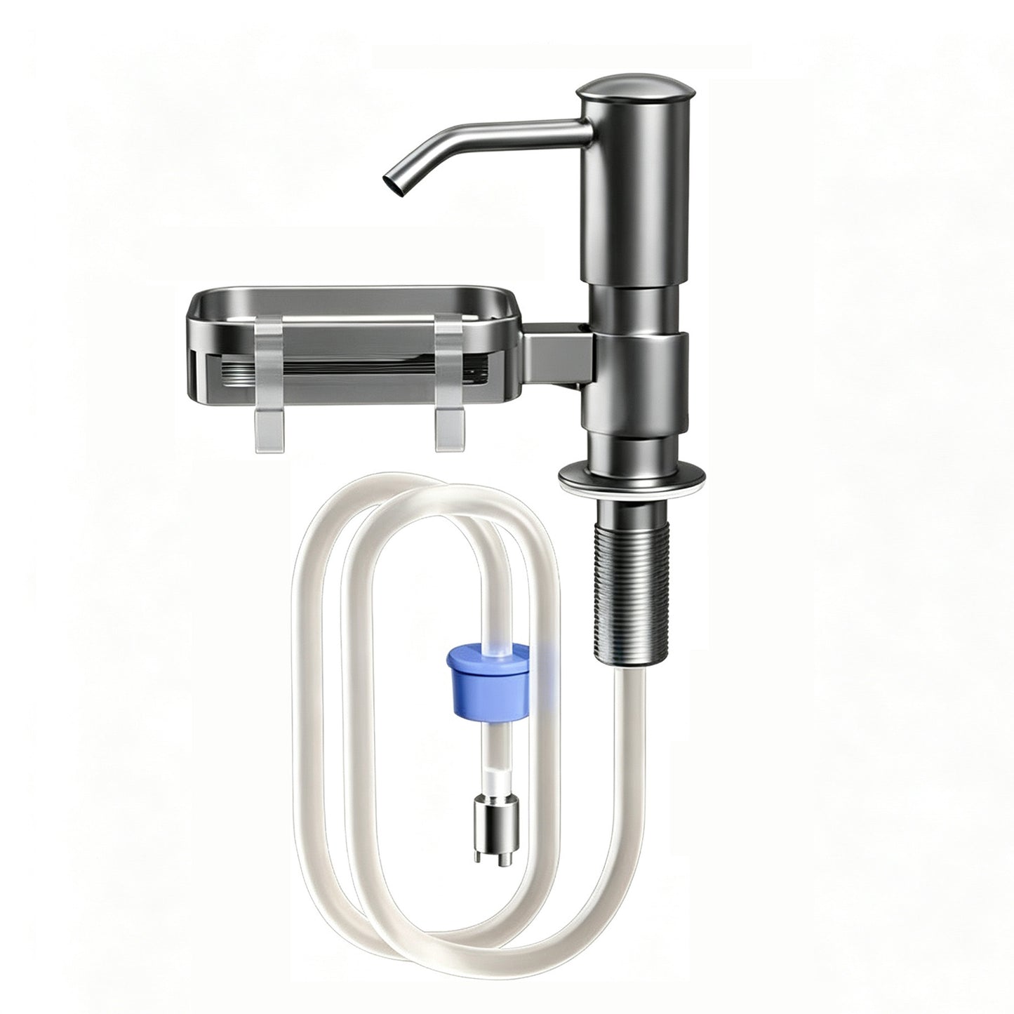 Soap Dispenser for Kitchen Sink, Built in Soap Dispenser Pump with Sponge Holder