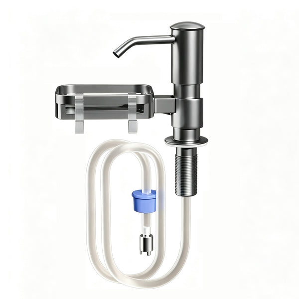 Soap Dispenser for Kitchen Sink, Built in Soap Dispenser Pump with Sponge Holder