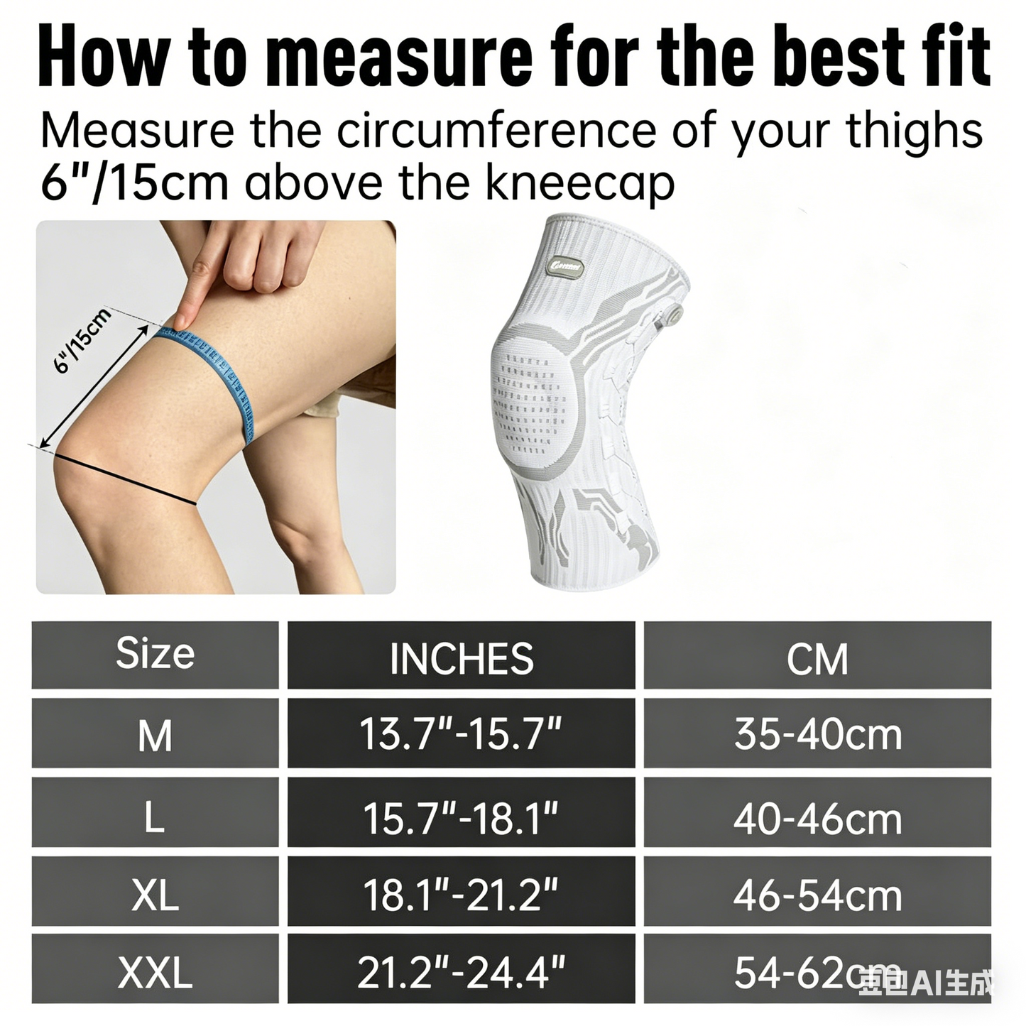 Knee Brace for Pain Relief & Support - Adjustable Compression Knob for Arthritis, Meniscus Tear