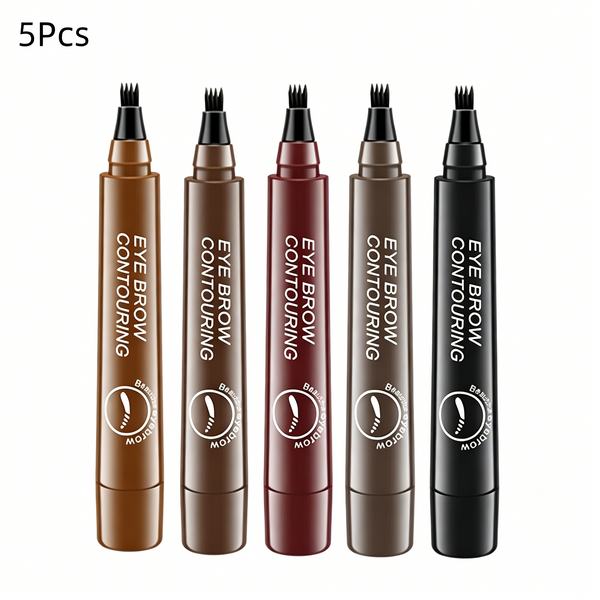 5Pcs 4D Eyebrow Contouring Pencil, Magical Precise Waterproof Brow Pen, 24 Hours Long Lasting