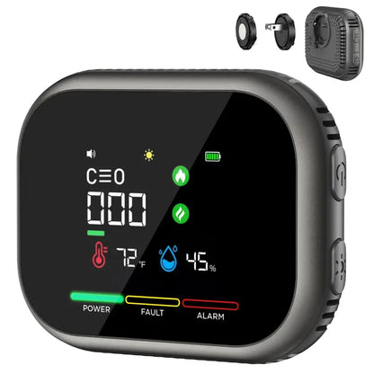 6-in-1 Portable Detector with Natural Gas & Temperature Humidity Sensors Plug-and-Play Design