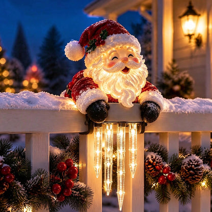 Snowman Icicle Light Decor, Outdoor Christmas LED Holiday Porch Lights