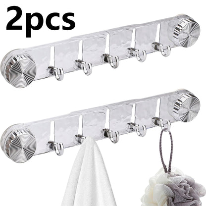 2 Pcs Strong Suction Cup Hooks, 5 Folding No Drill Removable