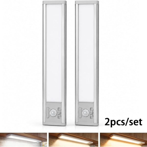 2Pcs LED Motion Sensor Light,Under Counter Lighting, Wireless USB Rechargeable