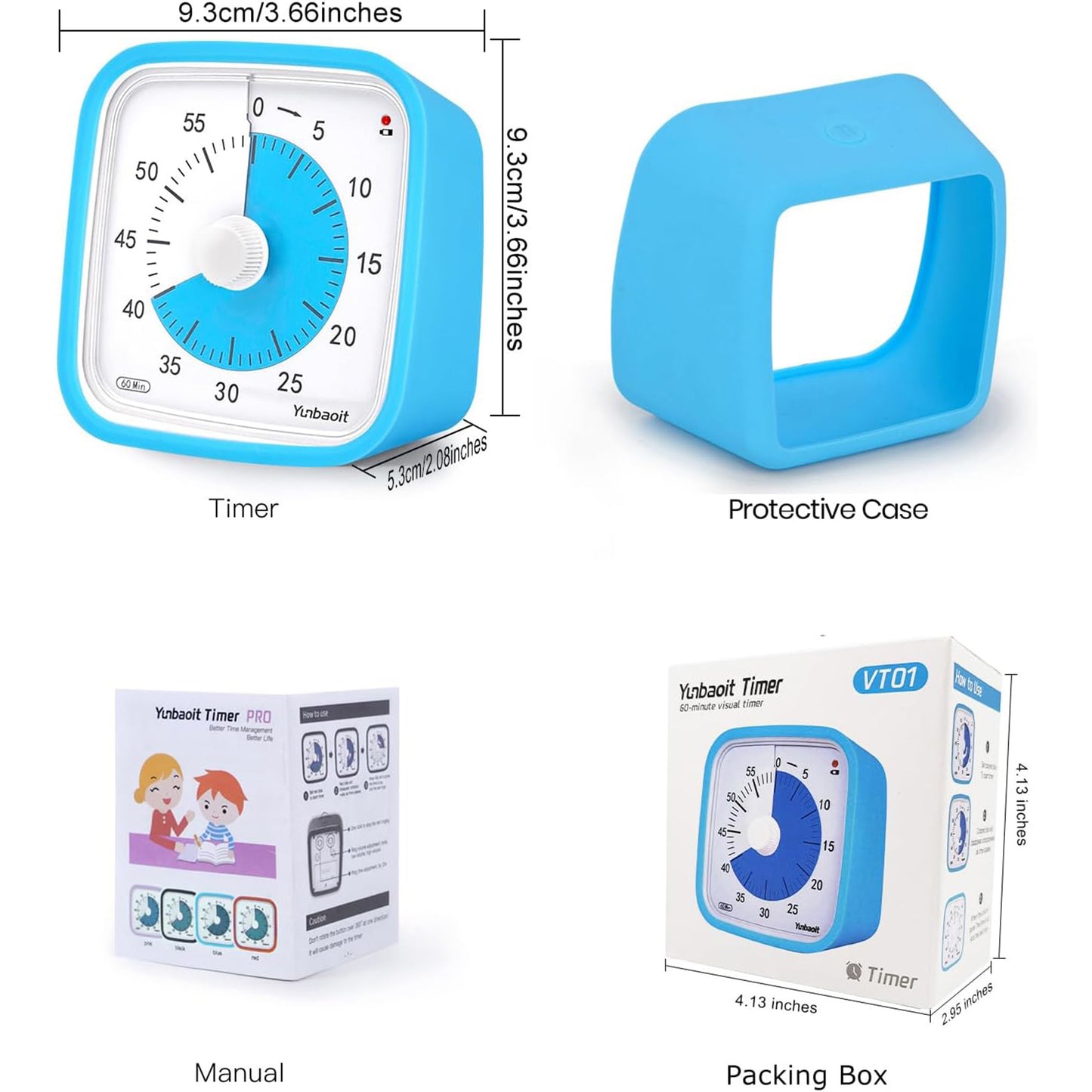 Upgraded Visual Timer with Protective Case 60 Minute Countdown Timer