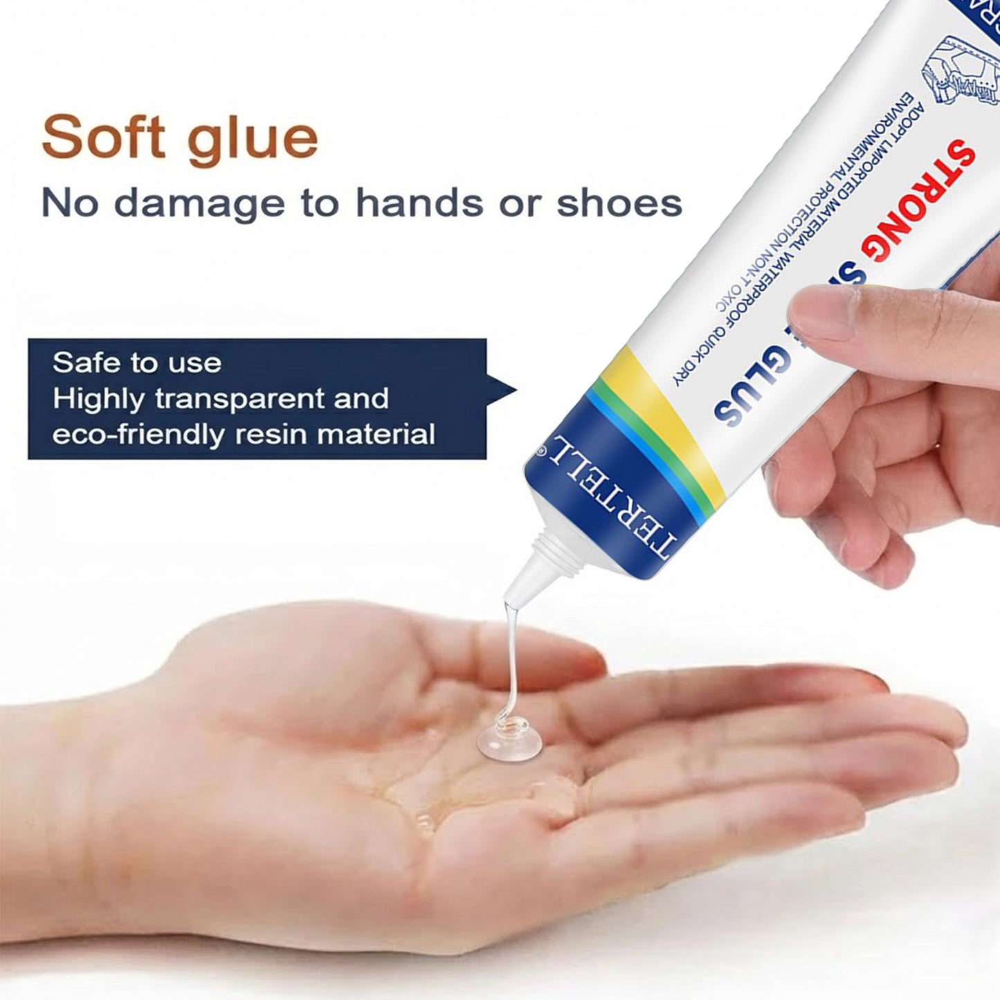 2Pcs Waterproof Quick Dry Super Strong Glue,Multi-Purpose Adhesive,Clear Shoe Repair Glue for Sneakers