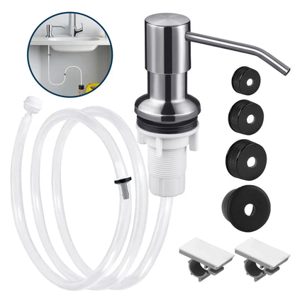 Sink Soap Dispenser Tube Kit, with 47" Tube Hose and Check Valve for Prevent Backflow