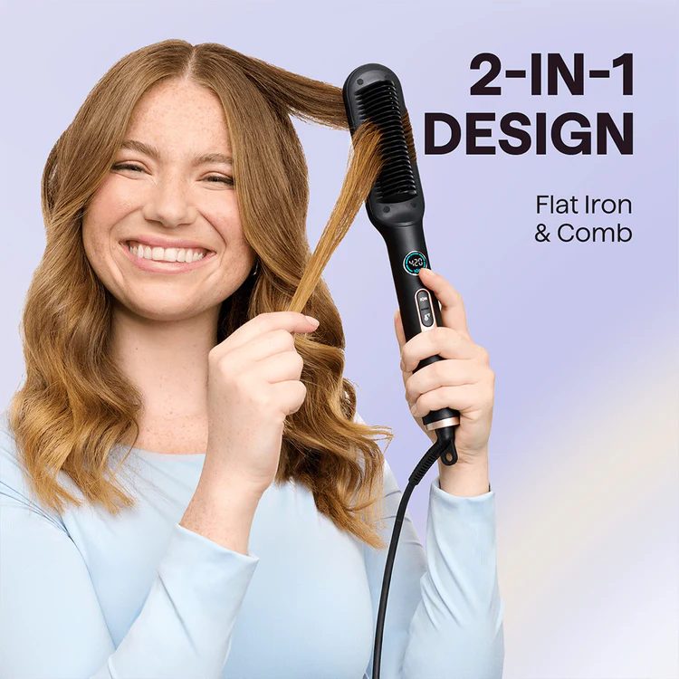 Negative Ion Hair Straightener Styling Comb Ionic Hair Straightener Brush