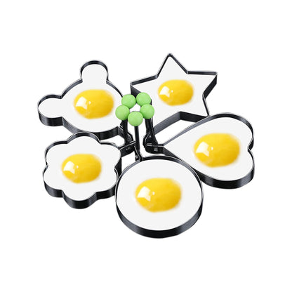 5Pack Stainless Steel Egg Molds, 3.5 Inch Different Shape Silver Egg Ring Molds