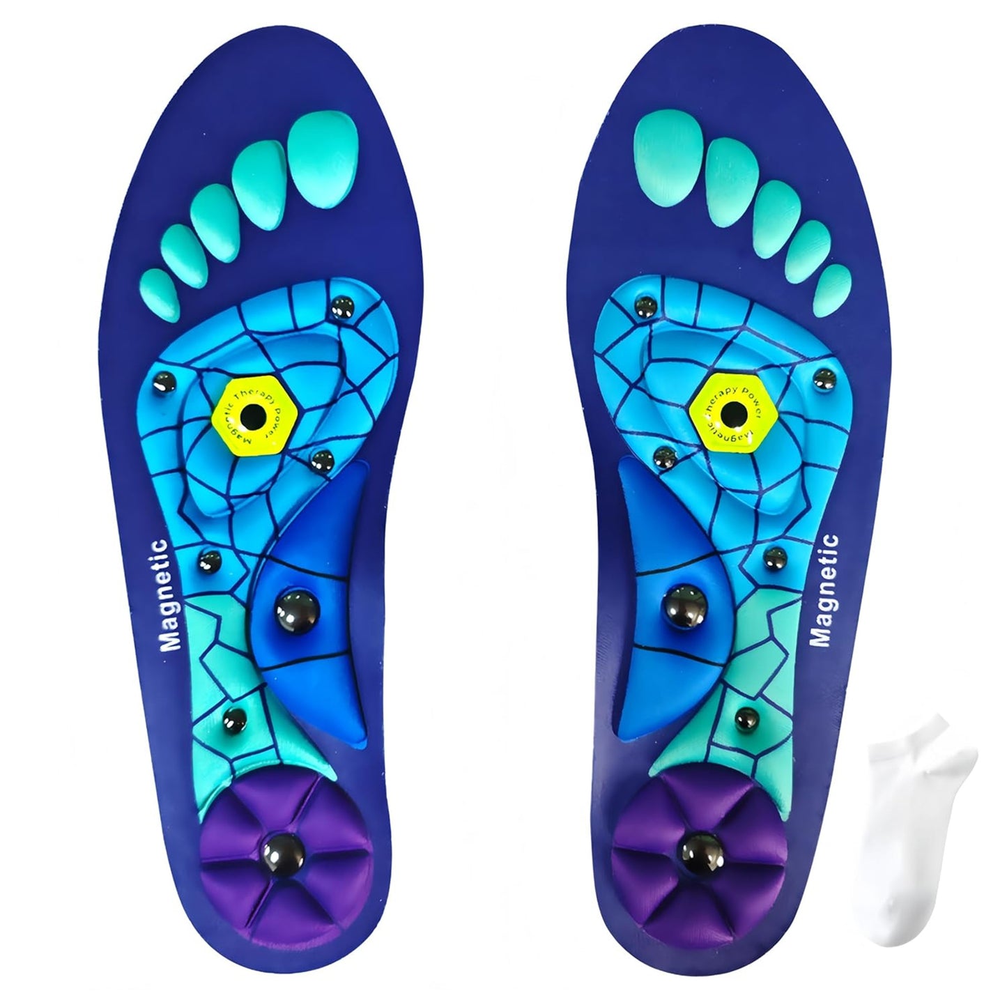 A Pair Magnetic Acupressure Insoles Orthopedic Insoles，Relieve Tired can be Used