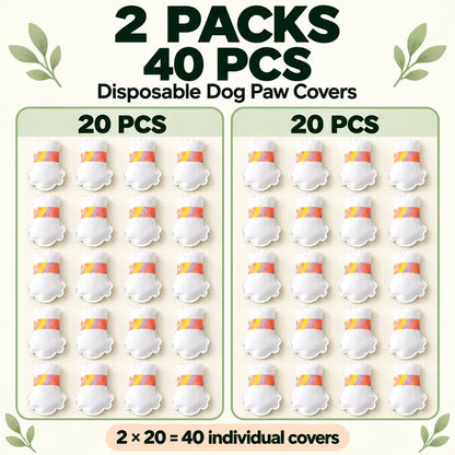 20/40/60Pcs Disposable Dog Boots,Paw Covers with Adjustable Self-Adhesive Bandage for Indoor & Outdoor Walks