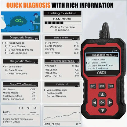 Car Diagnostic Tool, OBDII Universal Diagnostic Tool