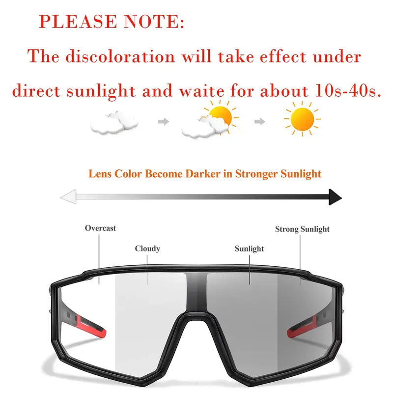 3 Packs Fashion Cycling Photochromic Sunglasses For Men Women