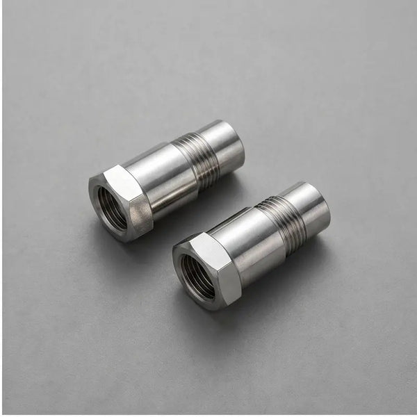 2Pcs Industrial-Grade Stainless Steel Threaded Pipe Connector