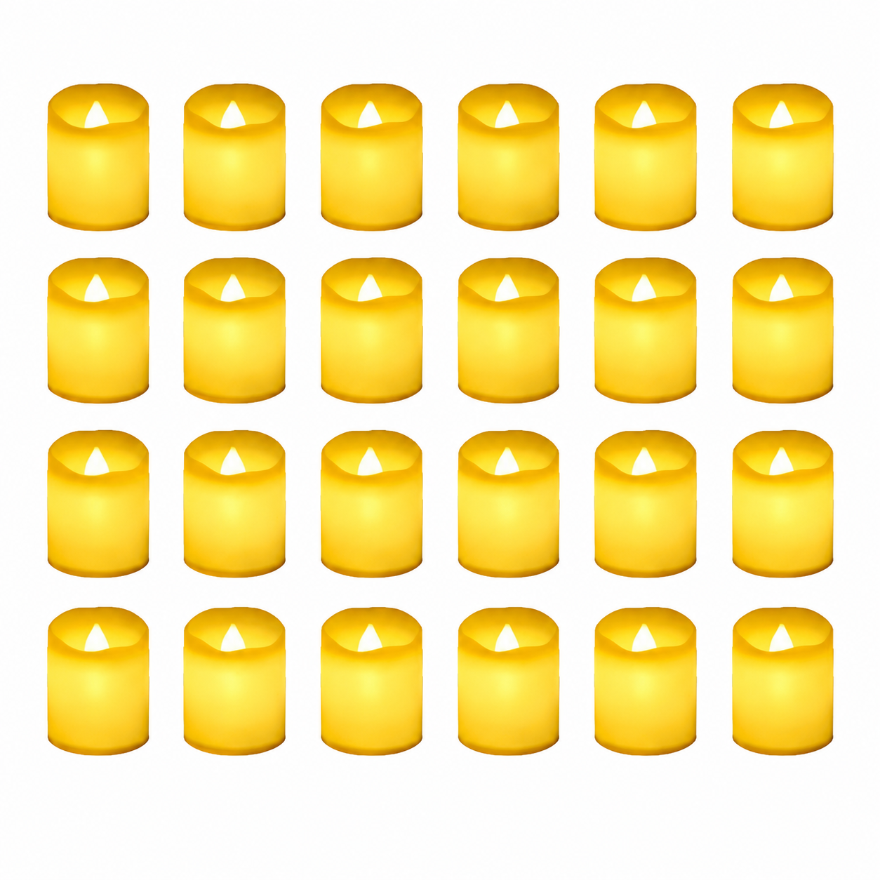 24Pcs Flameless LED Candles - Warm Yellow Flickering Bright Tealights for Votive