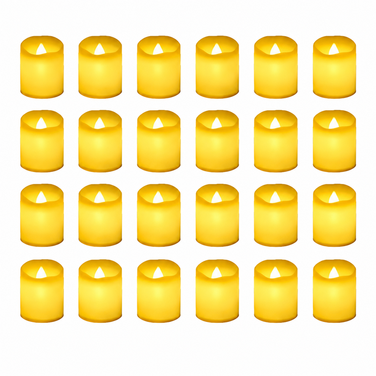 24Pcs Flameless LED Candles - Warm Yellow Flickering Bright Tealights for Votive