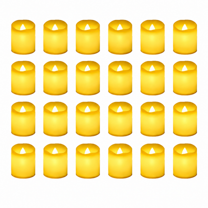 24Pcs Flameless LED Candles - Warm Yellow Flickering Bright Tealights for Votive