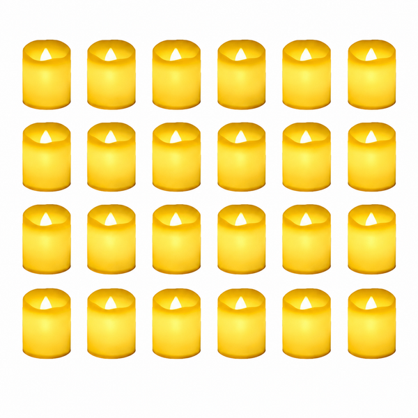 24Pcs Flameless LED Candles - Warm Yellow Flickering Bright Tealights for Votive