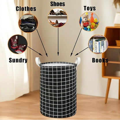 Laundry Basket Canvas Fabric Collapsible Organizer Basket for Storage Bin Toy Bins Gift Baskets Bedroom Clothes