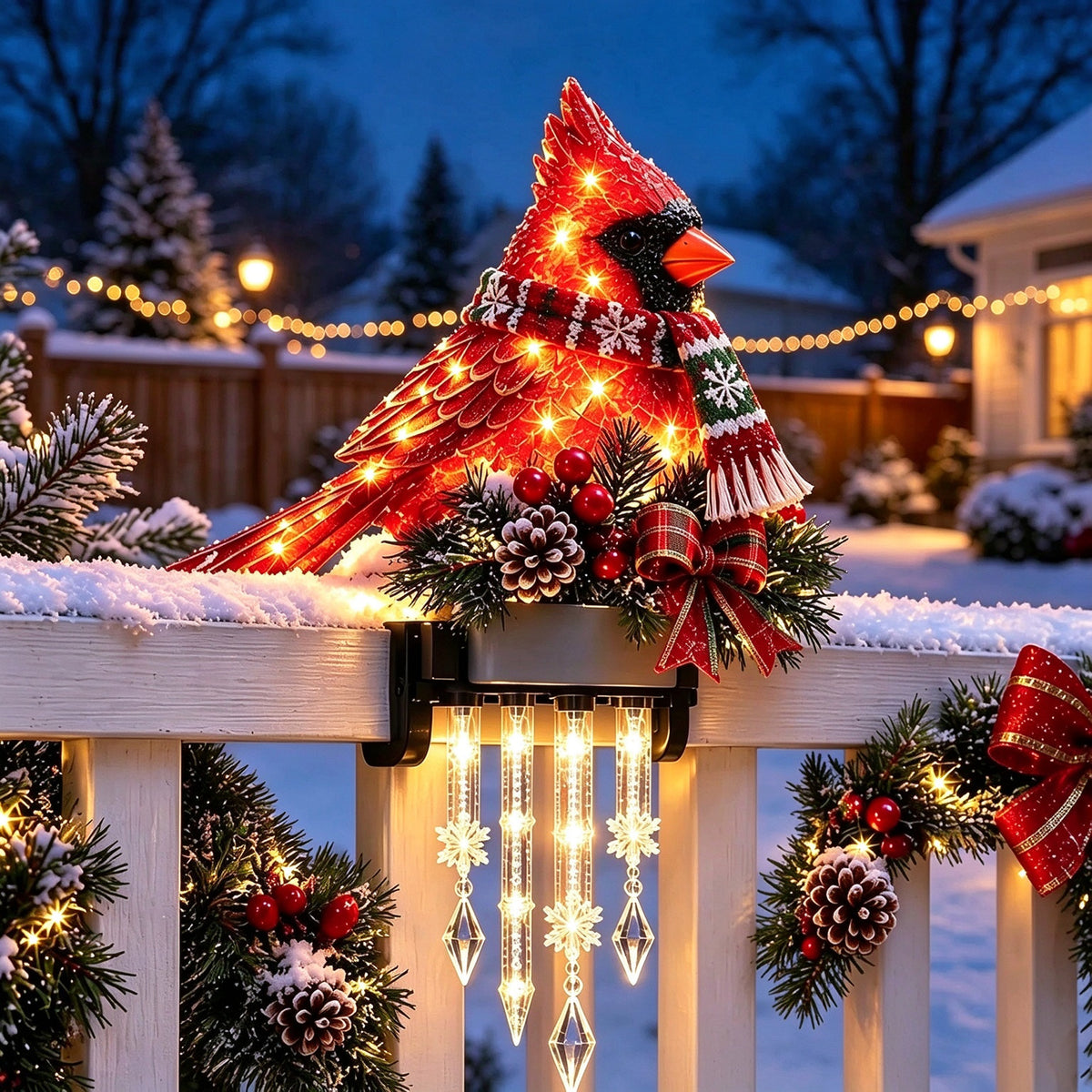 Snowman Icicle Light Decor, Outdoor Christmas LED Holiday Porch Lights
