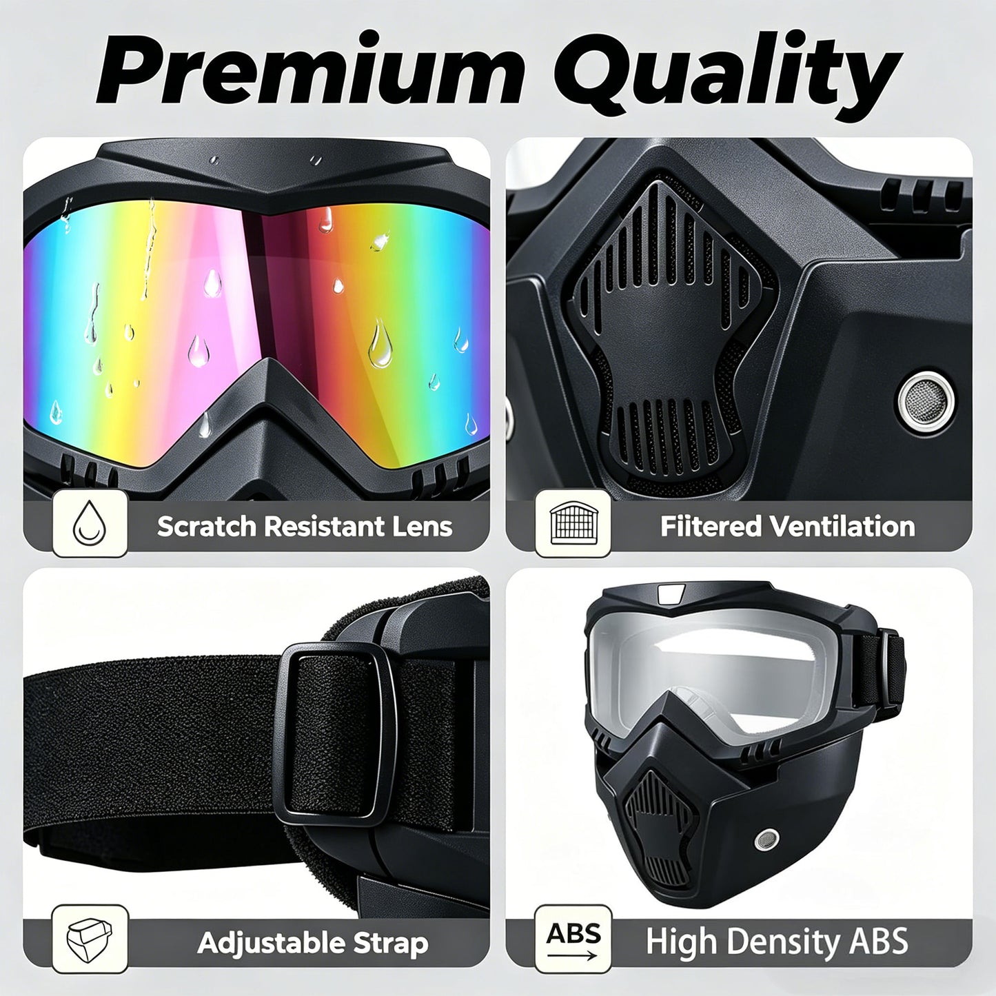 Detachable Full Face Goggle Mask