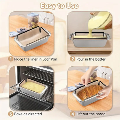 2Pcs Silicone 9.4 × 13.4 inches Bread Loaf Pan Liners Bakeware - Non-Slip, Food-Safe Baking Mats