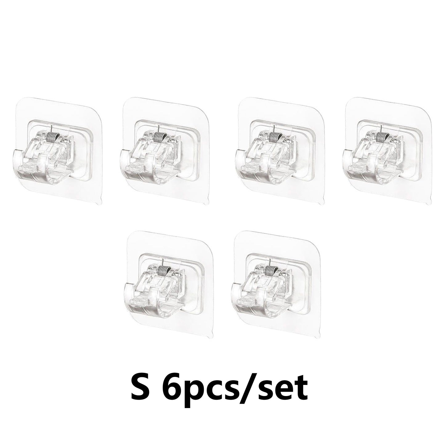 6-Pack No Drill Needed Curtain Rod Holders Brackets