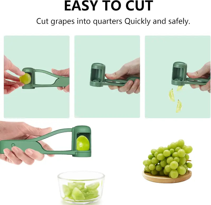 Grape Cutter Stainless Steel Baby Fruit Slicer Safe & Easy Grape