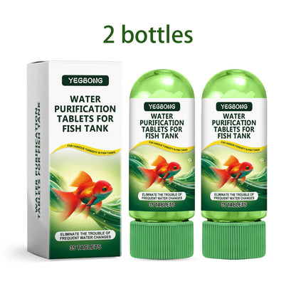 2 Bottles Powerful Aquarium Water Purification Tablet,Water Purification Tablets for Fish Tank