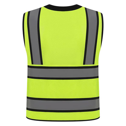 Visibility Reflective Safety Vests With 15 Pockets And Zipper Front