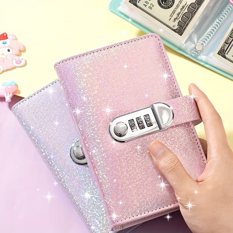 Envelope Challenge Binder with Lock, A6 PU Leather Money Saving Binder for Cash