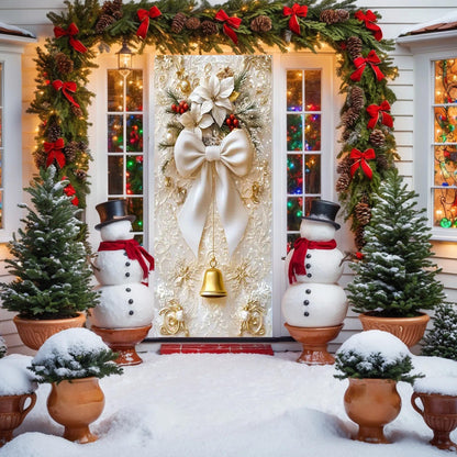 Christmas Door Decorations for Front Door, Fits Standard Door (90x200cm/35x79in)