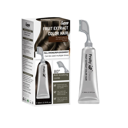 Hair Dye Cream Comb with Natural Plant Extract, Root Touch Up Hair Color, Ammonia Free