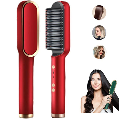 2 In 1 Hair Straightener Brush And Curler 5 Temp Settings