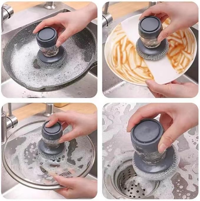 1 Set Dish Brush with Soap Dispenser
