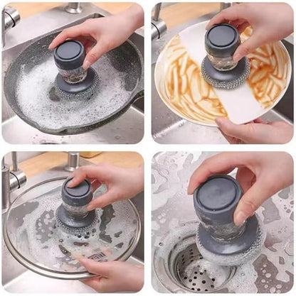1 Set Dish Brush with Soap Dispenser