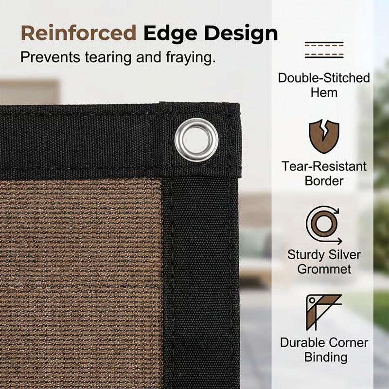 Large-Size UV-Resistant Sunshade Netting with Grommets, 80-90% Sun Blocking