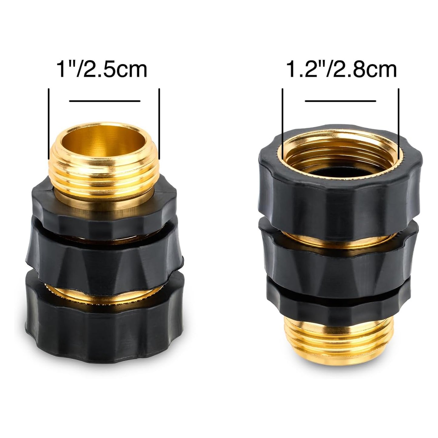 Garden Hose Quick Connectors, Quick-Release Hose Fittings, 3/4-Inch Male & Female Connectors