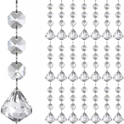 30Pcs Snowflake Crystal Christmas Ornaments for Tree Decorations, Hanging Clear Acrylic Snowflake Ornaments