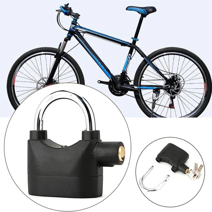 110 dB Alarm Hanging Padlock, Outdoor Stainless Steel Door Lock with Alarm and 3 Keys