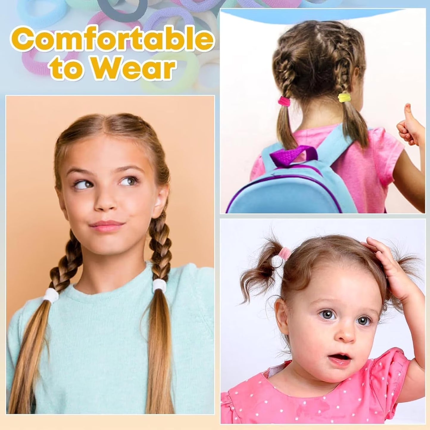 875-Piece Colorful Elastic Hair Tie and Clip Set – Includes Cute Hair Accessories and Storage Box