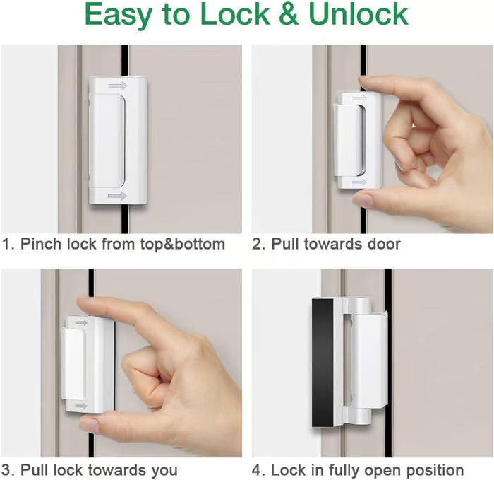 Home Security Door Reinforcement Lock for Front/Inward Swing Doors Upgraded Reinforced 1200lbs Capacity
