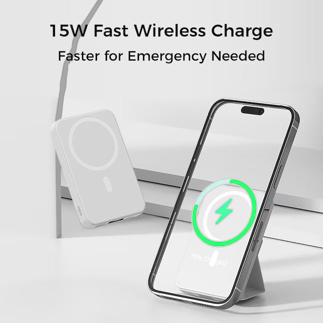 10,000mAh Portable Magnetic Wireless Charge Power Bank with Phone Stand