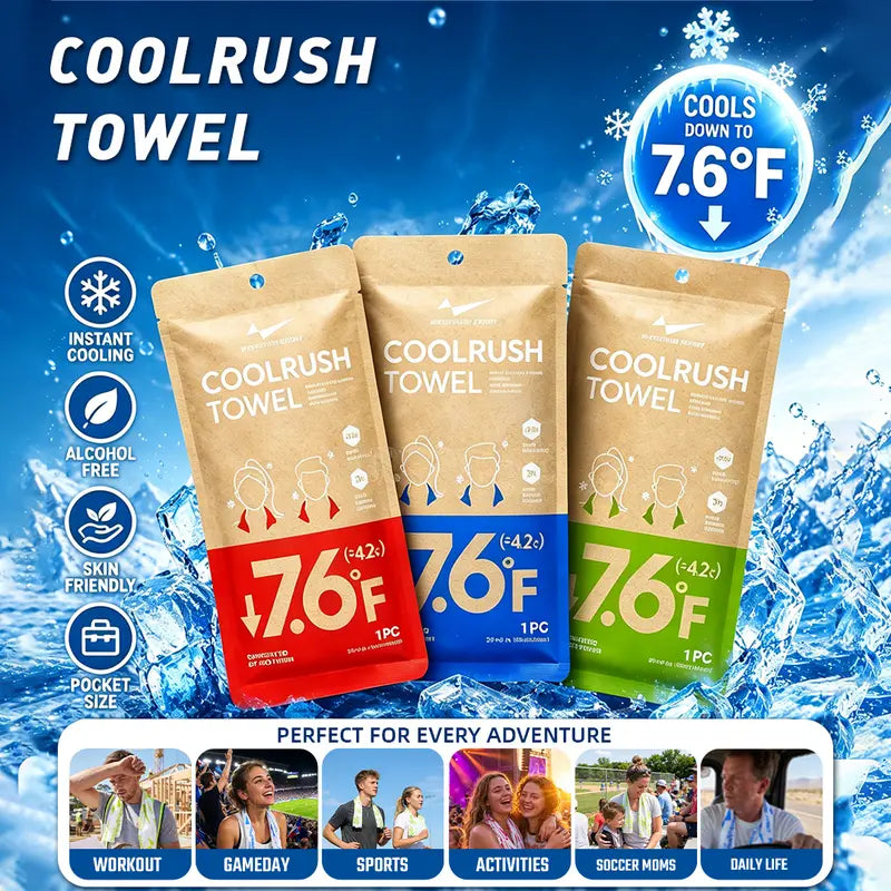 5PCS Cool Towel, Cooling Neck Wraps, Ice Towel, Instant & Long-Lasting Cooling