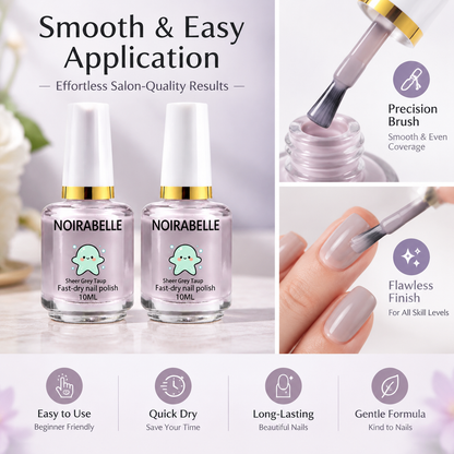 2Pcs Lilac-Pink Mirror-Effect Nail Polish - Natural Drying, Natural Nail Strengthening, Ideal for Everyday Use & Parties