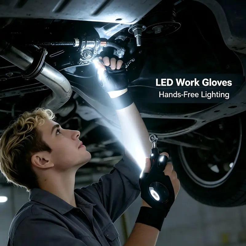 1Pair LED Finger Flashlight Gloves, Hands-Free LED Light Gloves
