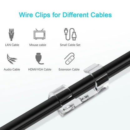 Self-Adhesive Cable Clips, Space-Saving Wire Cord Organizer for Desk