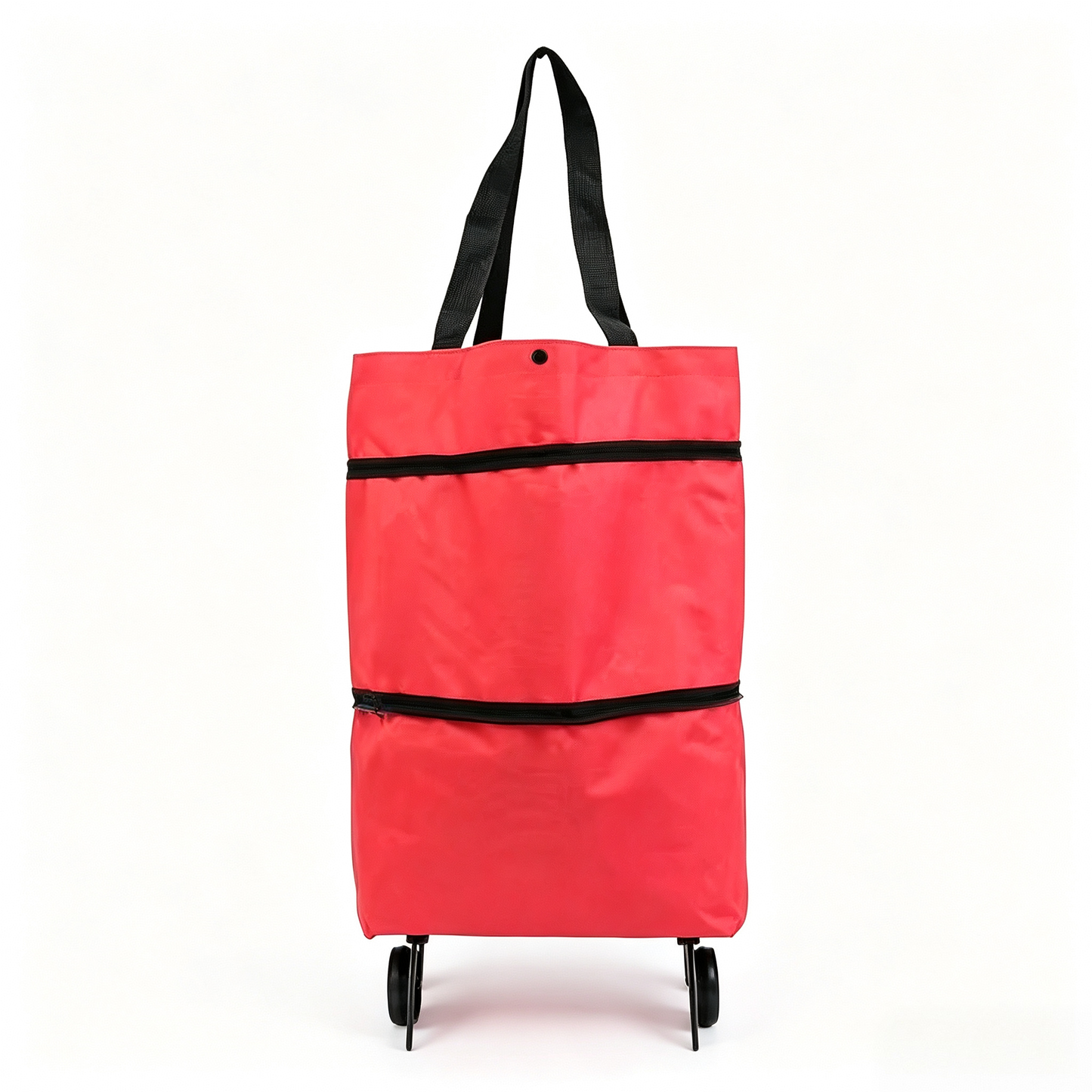 2-in-1 Foldable Shopping Cart: Waterproof Collapsible Grocery Trolley Bag