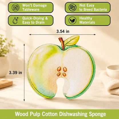 6PCS Compressed Cellulose Sponges - Fruit-Shaped Natural Pop-Up